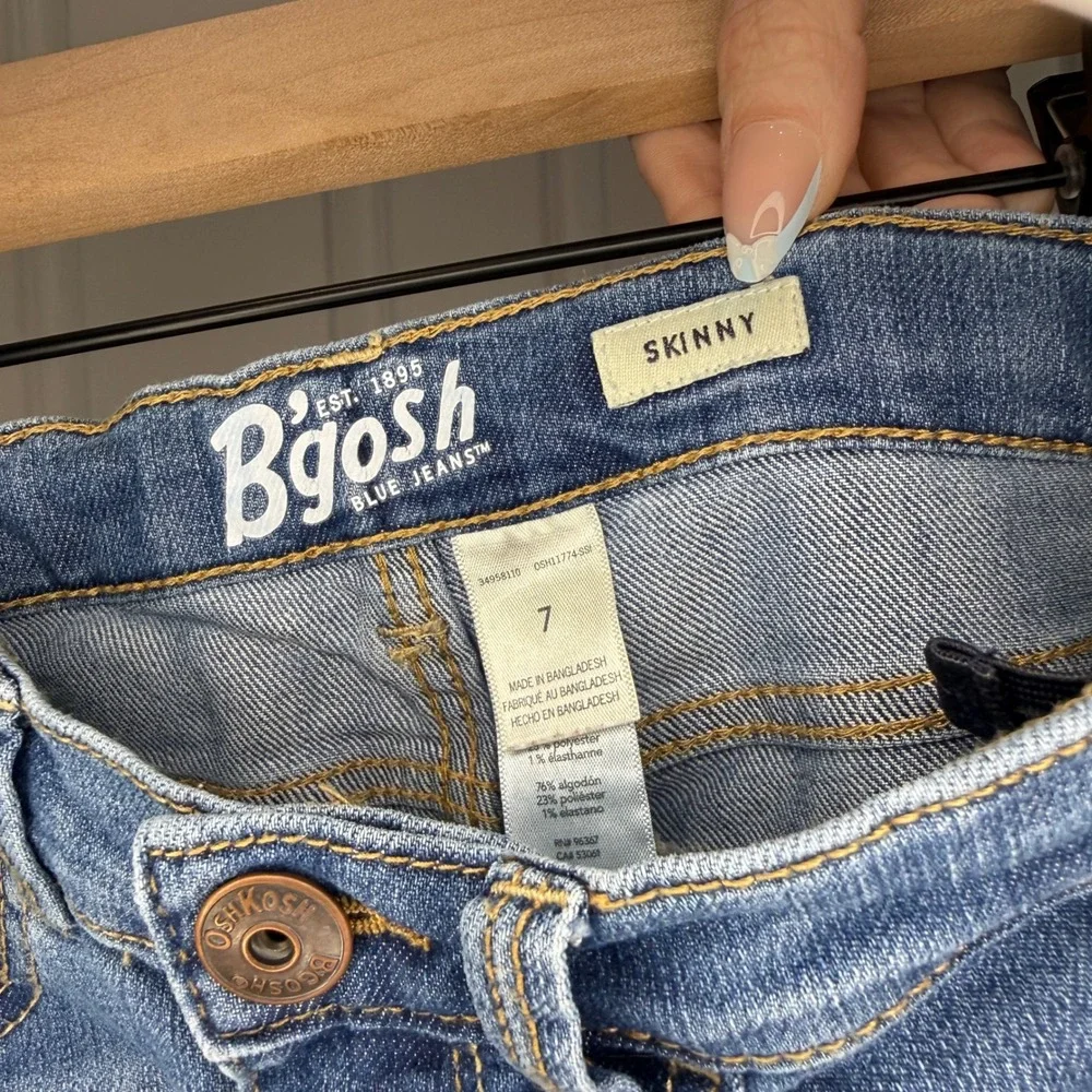 OshKosh Bgosh Girls Skinny Jeans Medium Wash‎ Blue Denim Size 7